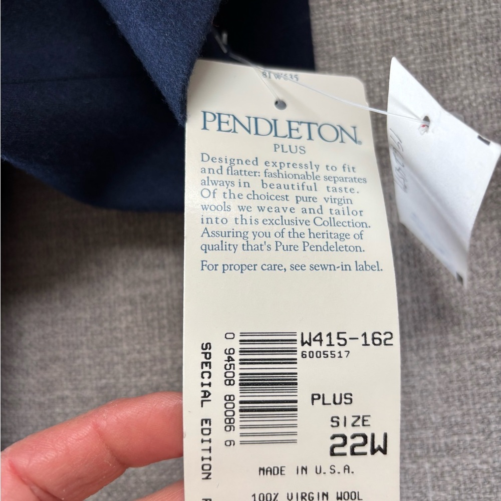 Pendleton Plus Navy 100% Virgin Wool Blazer Jacke… - image 6